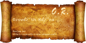 Ozsváth Róza névjegykártya
