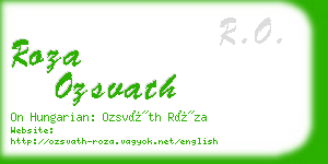 roza ozsvath business card